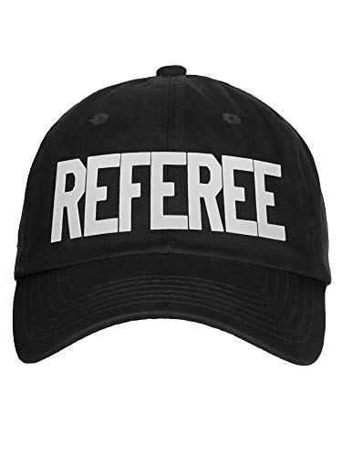 Classic Referee Hat Premium Cotton Low Profile Unstructured Adjustable Strapback - color: Black White