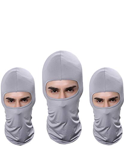 Pack of 3 Ski Mask Bandana Face Hat for Outdoor Airsoft Motorcycle Hood Helmet Balaclavas Headwear - color: Gray