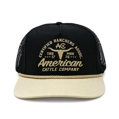 Certified Ranchers Association Adjustable Snapback Hat - color: Black/Tan