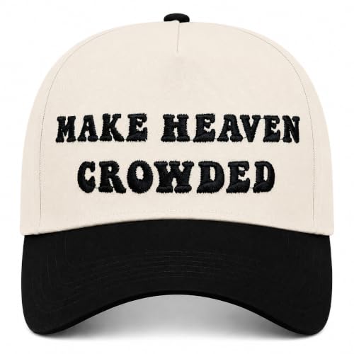 Funny Trucker Hats Embroidered Vintage Snapback Hat for Women Put It On My Husband's Tab Hats Gag Gifts Baseball Cap Red - color: Make Heaven Crowded Black