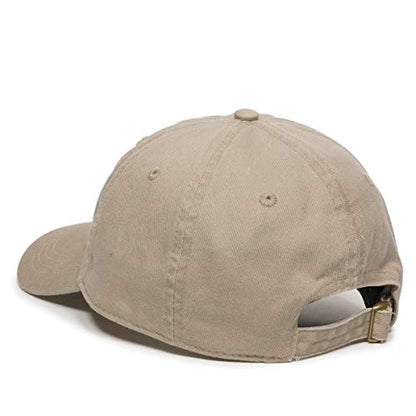 Cat Baseball Cap Embroidered Cotton Adjustable Dad Hat - color: Khaki