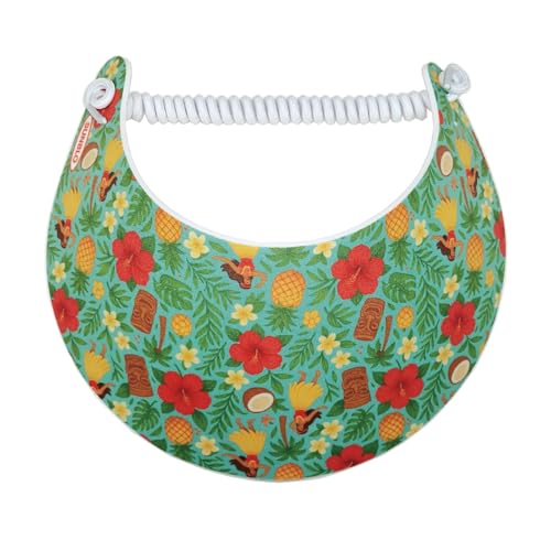 SUNBLO Roll-Up Sun Visor with Wide Brim for Outdoor Use – Running, Golf, Hiking, Beach – Ultra-Light UV Protection for All - color: Hawaiian