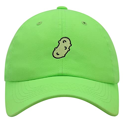 JPAK Pickle Premium Dad Hat Embroidered Cotton Baseball Cap Dill Juice - color: Neon Green