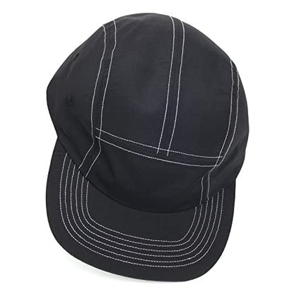 5 Panel Baseball Cap Camp Cap Taslon Short Brim Cap Quick Dry Hat Flat Bill Big Size Large Caps Oversize Running Hat - color: Black&white, size: 7 1/4