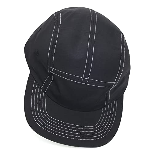 5 Panel Baseball Cap Camp Cap Taslon Short Brim Cap Quick Dry Hat Flat Bill Big Size Large Caps Oversize Running Hat - color: Black&white, size: 7 1/2
