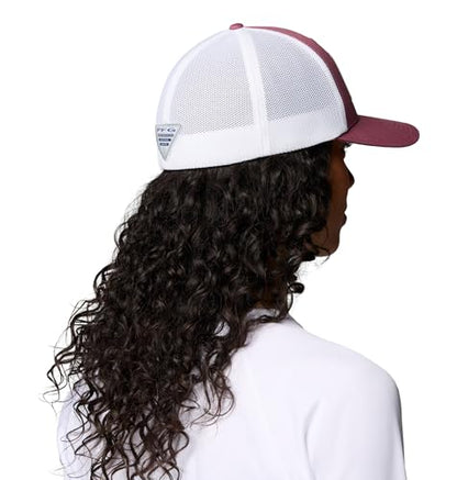 Columbia Unisex PFG Logo Mesh Ball Cap - color: Antique Mauve/White/Us Fish Flag, size: Large-X-Large