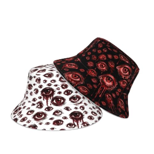 Funny Bucket Hat Packable Reversible Bucket Hats for Women Men - color: Eye