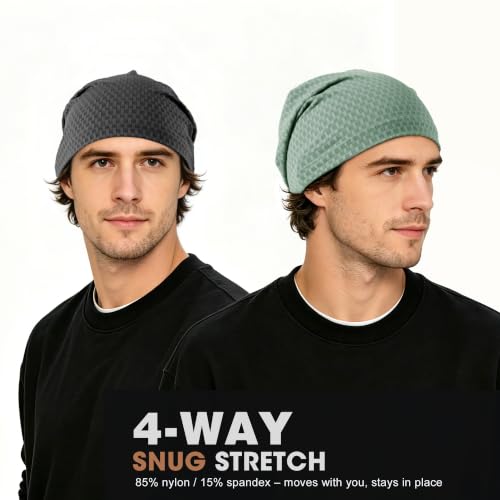 WTACTFUL 3-Pack Breathable Cooling Skull Cap for Men & Women Summer - color: Black+white+green