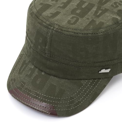 Cadet Hat Flat Top Hats Army Military Caps for Men Women - color: Green C