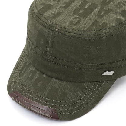 Cadet Hat Flat Top Hats Army Military Caps for Men Women - color: Green C