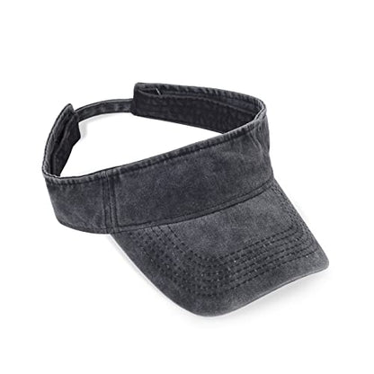 HH HOFNEN Sports Sun Visor Hats Cotton Adjustable Golf Caps for Men Women - color: #1c Black