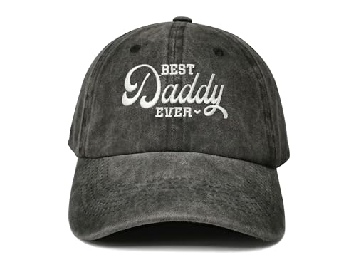 Hepandy Embroidered Baseball Caps for Grandpa Grandma Mom Dad Papa Nana - color: Best Daddy Ever (Washed Black)