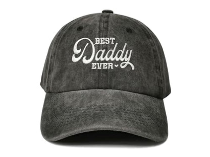 Hepandy Embroidered Baseball Caps for Grandpa Grandma Mom Dad Papa Nana - color: Best Daddy Ever (Washed Black)