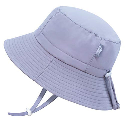 JAN & JUL Kids' Quick Dry Beach Bucket Sun-Hat for Swimming - color: Grey Cloud, size: 0-6 Months