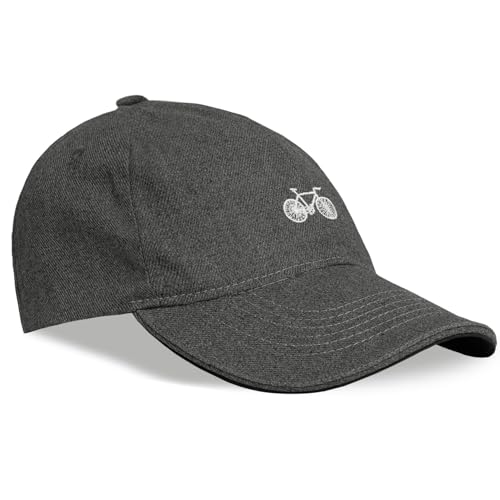 Headsweats Dad Hat – Men's Embroidered Twill Baseball Cap, Adjustable Strapback, Lightweight, Breathable - color: Dark Grey/Bicycle