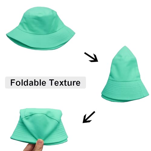 Wheebo Solid Color Bucket Hat for Women Summer Beach Fishmen Hat for Lady Adult Unisex Cotton Cap…… - color: A-sc-turquoise