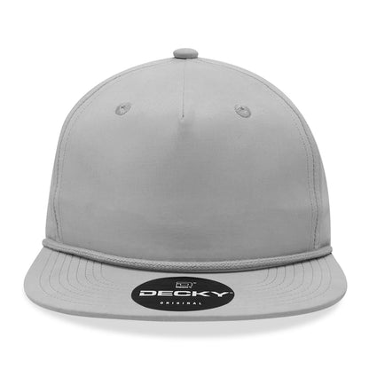 5 Panel High Profile Relaxed Cotton Blend Rope Hat - color: Grey