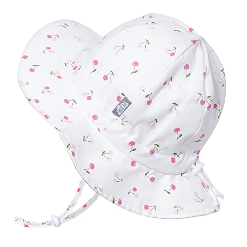 JAN & JUL 50+ UPF Cotton Sun Hat with Wide Brim for Toddler Girls - color: Cherries, size: 2-5T
