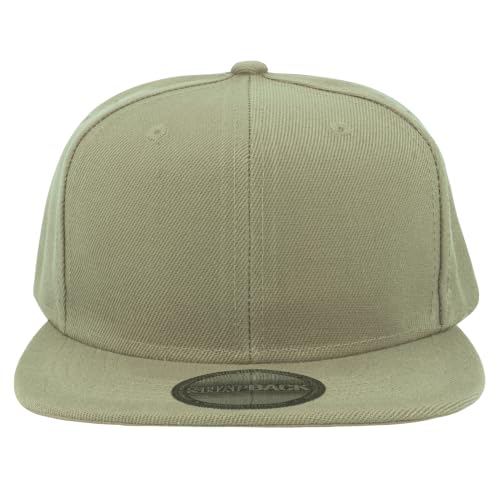 Gelante Plain Blank Flat Brim Adjustable Snapback Baseball Caps LOT 6 Pack - color: Khaki