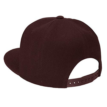 Classic Snapback Hat Cap Hip Hop Style Flat Bill Blank Solid Color Adjustable Size - color: 1pc Brown