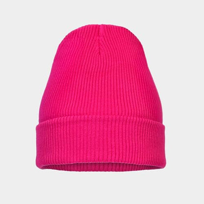 The Hat Depot - 100% Cotton Soft and Light Cuffed Skull Plain Daily Washed Beanie - color: Hot Pink 2