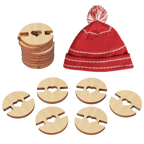 60pcs Pom Poms Buttons for Hats, Wooden Handmade Buttons Removable Love Button Crafts Faux Fur Pom Fastener Holder Sewing Clothing Accessories for Beanies, Knitting, Crochet