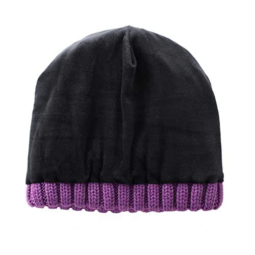 Home Prefer Mens Winter Hat Wool Fleece Lined Knit Beanie Hat Warm Stocking Caps - color: Purple