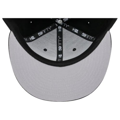 New Era Blank Custom 59FIFTY Fitted Flat Bill Cap - color: Black/Grey Uv, size: 7 1/2