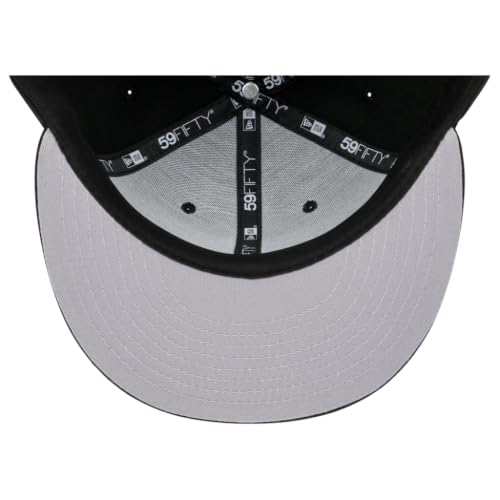 New Era Blank Custom 59FIFTY Fitted Flat Bill Cap - color: Black/Grey Uv, size: One Size