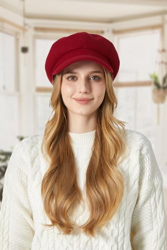 Sumolux Women Beret Newsboy Hat French Cap Classic Winter - color: Red
