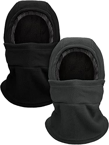 Geyoga Winter Fleece Balaclava Hat for Men Women - color: Grey, Black