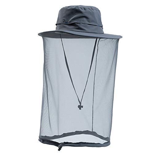 Comhats Mosquito Net Sun Hat for Men, Waterproof UPF 50+ Wide Brim - color: 99742_dark Gray, size: Large-X-Large