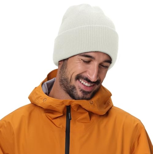 Connectyle Thick Cuffed Beanie for Men & Women Double Layer Knit Winter Hat Acrylic Watch Hat Warm Stocking Skull Cap - color: Beige