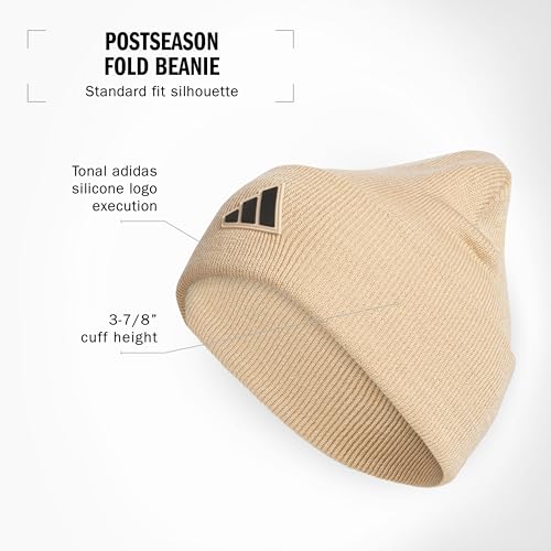 adidas Men's Wide Cuff Slouchy Beanie - color: Magic Beige/Black/Post Season, size: One Size