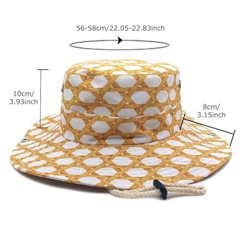 Sun Bucket Hat for Men Women Fishing Beach Safari Trendy Cotton Cowboy Cap for Golf Hiking Hunting Outdoor Boonie - color: Golden Bark