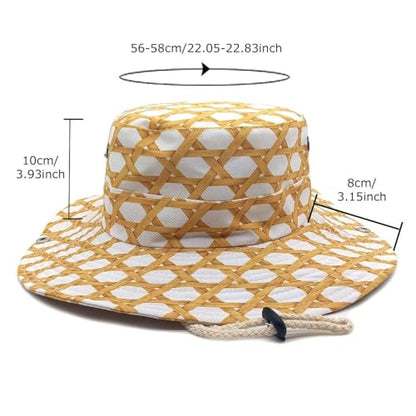 Sun Bucket Hat for Men Women Fishing Beach Safari Trendy Cotton Cowboy Cap for Golf Hiking Hunting Outdoor Boonie - color: Golden Bark
