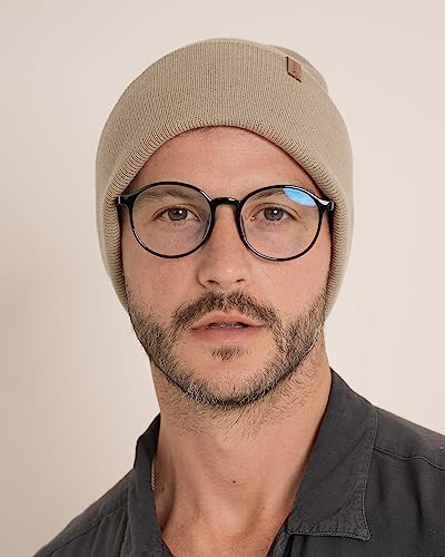 FURTALK Beanie for Men Women Cuffed Thick Knitted Winter Hat Skull Cap - color: Khaki