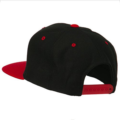3D Clover Embroidered Two Tone Snapback Cap - color: Black Red