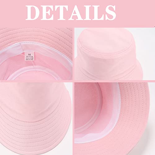 Unisex 3-Pack UV Packable Summer Bucket Sun Hats for Outdoor Activities - color: 3 Black/White/Pink
