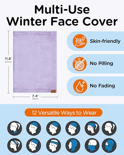 Dymex Kids Neck Warmer Gaiter Winter Fleece Face Neck Cover Balaclava Cold Weather Windproof Face Mask for Boys Girls - color: Lake Blue