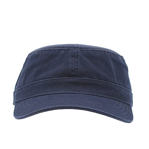 The Vintage Year Heavy Stitch Washed Cotton Cadet Hat Military Army Cap - color: Navy, size: One Size