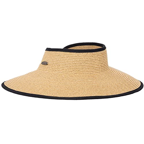 Panama Jack Women's Sun Hats - Paper Braid Straw, Assorted Styles - color: Black Roll Up Visor