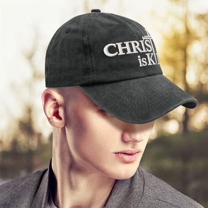 Man of God Husband Dad Embroidered Hat Camping Caps for Women - color: Christ is King 7