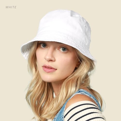 Hot Summer Bucket Hat - Trendy Cotton Sun Hat for Beach, Golf, Fishing - color: Dusty Rose