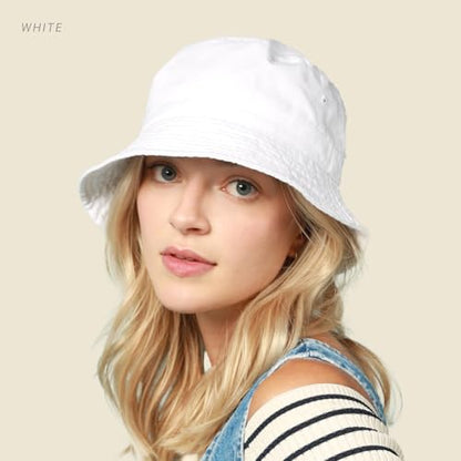 Hot Summer Bucket Hat - Trendy Cotton Sun Hat for Beach, Golf, Fishing - color: Bubblegum Pink