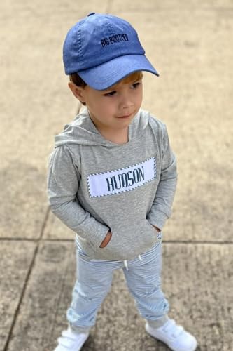 Wee Ones Boys' and Girls' Baseball Caps, Spring and Summer Ready, Stylish and Breathable Kids Hat - color: Blue Chambray Big Brother, style: Kids
