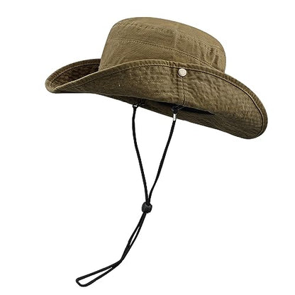 Clakllie Reversible Packable Boonie Fishing Hat UV Protection Sun Beach Hat - color: S-hjy6-khaki