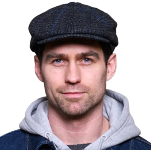 Mucros Weavers Irish Wool Driving Cap, 8 Panel, 100% Wool, Women's Adults Unisex Classic Style, Grey, Large, Formal, Wedding - color: Dark Blue, size: Small
