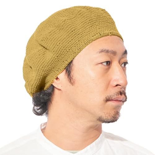CHARM Knit Tam Hats for Women & Men - color: Yellow Beige