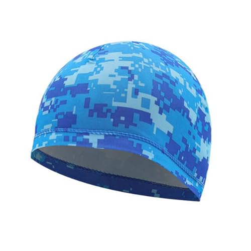 Helmet Skull Caps Sport Cycling Sweat Wicking Helmet Liner Quick Dry Running Hat for Men and Women - color: Digital Blue